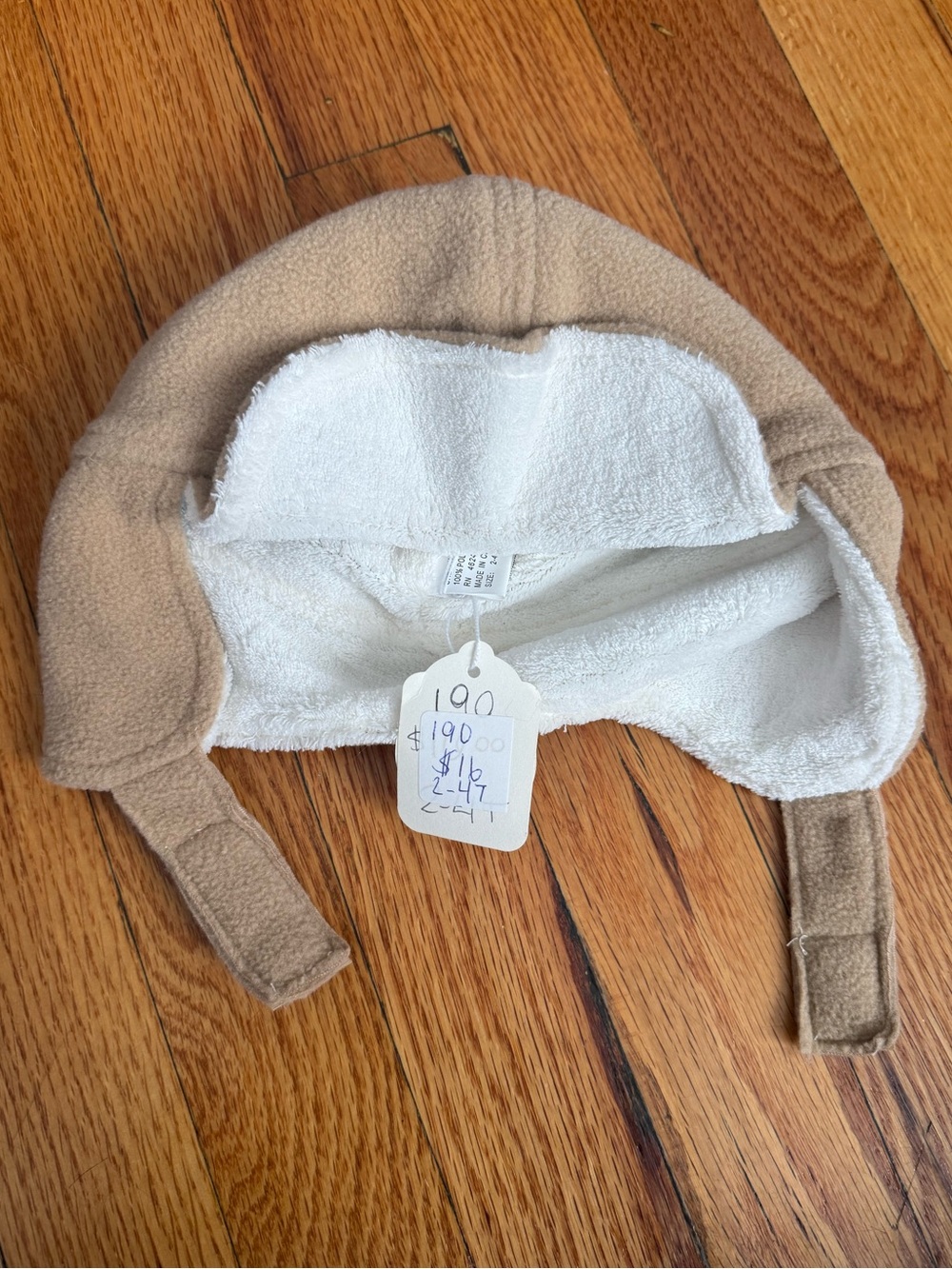 Kids Fleece Earflap Hat in Tan